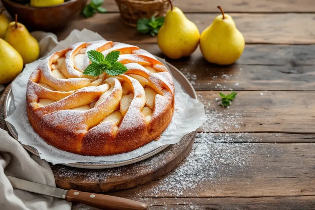 Ce gâteau aux poires cache une texture incroyablement fondante qui surprend à chaque bouchée.jpg